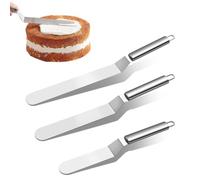3 Pieces Palette Knife Baking,6/8/10 Inch Stainless Steel Cake Palette Knife,Baking Pallet Knife,Professional Icing Spatulas Backing,Cake Palette Knife for Decorating Cakes,Pastries and Baking