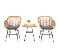 Costway 2 Seater Faux Leather Dining Set Coffee - Brown - Wilko