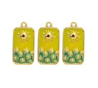3 Pieces Practical Sturdy Steel Sunflowers Pendant Accessory For Women Featuring Enameled Tarot Card Crescents Star Charm Star Necklace