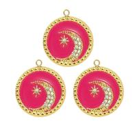 3 Pieces Practical Sturdy Steel Sunflowers Pendant Accessory For Women Featuring Enameled Tarot Card Crescents Star Charm Star Necklace