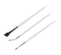 3 Pieces Professional Angled Eyeliners Brush Set with Soft Synthetic Fibers Great for Achieving Eye Makeup Styles Beginner Makeup Brushes