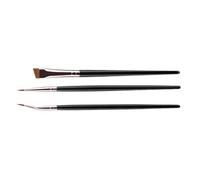 3 Pieces Professional Angled Eyeliners Brush Set With Soft Synthetic Fibers Great For Achieving Precise Eye Makeup Styles