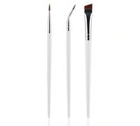 3 Pieces Professional Angled Eyeliners Brush Set With Soft Synthetic Fibers Great For Achieving Precise Eye