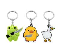 3 Pieces PVC Cartoon Animal Keychain, Animal Keychain with Knife, Fun Pendant Keychain, Cute Bag Accessories, Children's Key Accessories