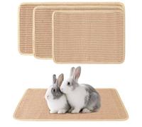3 Pieces Rabbit Scratcher Mat, Natural Sisal Cat Bunny Rabbit Scratching Pad