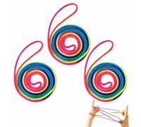 3 Pieces Rainbow Finger Thread Rope, Cats Cradle String for Finger Weaving, Fumble Fingers Game Rope, Multicolor