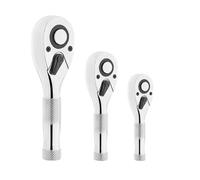 3 Pieces Ratchet Handle Multifunctional Ratchet Wrench with 1/4" 3/8" 1/2" Drive 72-Tooth Reversible Switches Design Household Assembly Tool