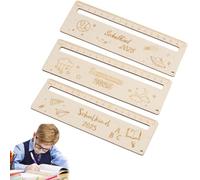 3 Pieces Reading Aid Children 1 Class Reading Aid 2025 School Child Personalised Wooden Bookmark Reading Ruler for First Day of School Children Gift Idea School Cone Filling