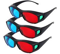 3 Pieces Red Blue 3D Glasses 3D Movie Game Glasses Anti-Polarization Design Red-Blue 3D Style Glasses