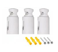 3 Pieces Replacement Wall Brackets for Bathroom Towel Rail Radiators, Plastic Fixing Mounting with Screws and Washers, Adjustable for Straight or Curved Heated Rails