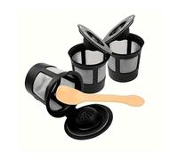 3 Pieces Reusable Coffee Filter Pods - Fits Most Single Cup Brewers, Durable Refillable K-Cup Style Filters for Fresh Ground Coffee