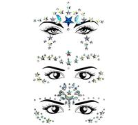 3 Pieces Rhinestone Face Stains, Face Decorations, Shiny Face Spots, Suitable for Parties, Costume Dances and Theatre Performances