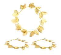 3 Pieces Roman Head Wreath Gold Leaf Crown Headpieces Roman Leaf Headdress for Cosplay Role Playing Masquerade Accessories