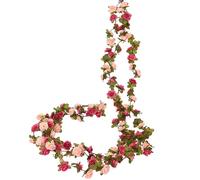 3 Pieces Rose Garland 2.45M Gradient Shading Flower Garland Decoration