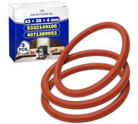 3 Pieces Rubber Seal for Automatic Coffee Machine 43x35x4 mm for the Brewing Unit and Thermoblock - Original Code 5332149100 for DeLonghi 4071389953 for Aeg for Electrolux - MONTERAL