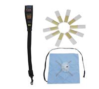 3 Pieces Saxophone Care Kit Sax Reed Brush Elastic Cotton Strap Maintainance Cloth With Brush Instrument Accessory