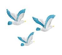 3 Pieces Seagull Wall Decor Pendant Resin Flying Birds Hanging Sculpture Peace Dove Ornament Creative Decoration Suitable for Lawn Garden Wall Studio, Multi, Style B