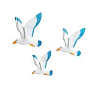 3 Pieces Seagull Wall Decor Pendant Resin Flying Birds Hanging Sculpture Peace Dove Ornament Creative Decoration Suitable for Lawn Garden Wall Studio, Multi, Style A