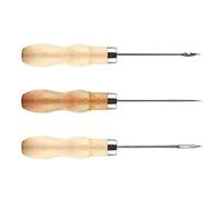 3 Pieces Sewing Awl Punching Wood Handle Needle for Candle Making Canvas