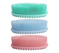 3 Pieces Shower Cleaning Brush, Soft Silicone Shower Brush, Exfoliating Massage Body Brush, Double Sided Shower Brush, Shower Leave Accessories