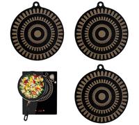 3 pieces Silicone Mat for Induction Cooktop, 9.4 inch Induction Cooktop Mat, Thermochromic Silicone Induction Cooktop Protector (9.4 inch)