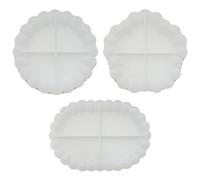 3 Pieces Silicone Mold, White Silicone Mold, DIY Accessories, Casting Mold, Coaster Silicone Mold, Tray Silicone Mold, Suitable for Making Home Decoration and DIY Gifts