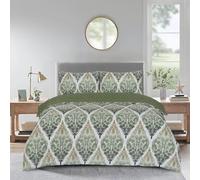 3 Pieces Single Size Complete Bedding Set Green Color Cotton Rich Duvet Cover Fitted Sheet and 1 Pillowcase Soft Breathable and Durable