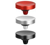 3 Pieces Soft Release Button Made of Aluminum Alloy, Compatible with Fujifilm, Compatible with Nikon and Suitable for Leica, Universal Concave Surface in Red Black Silver