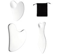 3 Pieces Stainless Steel Gua Sha Set, Face Massager for Lymphatic Drainage, Face Massager for Face, Eyes, Neck and Body, Gift for Women, Family and Friends