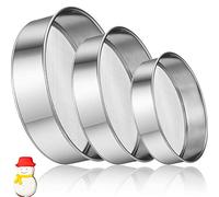 3 Pieces Stainless Steel Round Flour Sifter 6 Inch and 8 Inch 60 Mesh 7 Inch 40 Mesh Sieve Fine Mesh for Bake Decorate Cakes, Pies, Pastries, Cupcakes