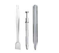 3 Pieces Stainless Steel Tweezers Bead Pickers Set for Jewelry Making and Repair Practical Gemstones Grabber Tool