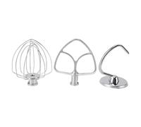 3 Pieces Stand Mixers Repair Set, Stand Mixer Attachment Stainless Steel Dough Hook Flat Beater Wire Whip Fit for Kitchen Tilt Head Stand Mixers, Tilt Head Stand Mixer Accessories