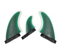 ＡＷＨＡＯ 3 Pieces Surfboard Fin Collection Black Mounting Bases Double-Tab Surfing Fins Small Wave Performance Water Sports Gear , Green Without Tail Fin Slot , MR 3-Piece Set