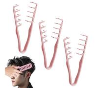 3 Pieces Texture Comb, Volumizing Wide-Tooth Hair Styling Comb, Roots Covering Bangs Tool, Wide Tooth Detanglers, Bangs Seam Grooming Accessory For Cover The B-angs Seam And Fluff Up Top Of The Head