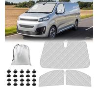 3 Pieces Thermal Mat Replacement for Citroen Dispatch 2016-2024, Sun Protection Windscreen Cover Replace for Vauxhall Vivaro 2019-2024, Multi-layer Aluminum Foil, Waterproof, Foldable Sun Visor Set