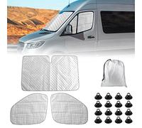 3 Pieces Thermal Mat Replacement for Mercedes Sprinter 2019-2024, Sun Protection Windscreen Cover, Multi-layer Aluminum Foil, Waterproof, Foldable Sun Visor Set