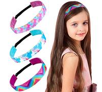3 Pieces Tie Dye Elastic Headbands Kids Girls Tween Wide Head Bands Stretch Sports No Slip Chic Stretch Hairband for Yoga Adjustable Hair Band Hair Accessories
