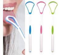 3 Pieces Tongue Scraper Cleaner for Adult, Colorful Plastic Tongue Brush Oral Care Scrapers Kits for Fresh Breath Mouth Health Cleaning Accessory