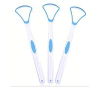 3 Pieces Tongue Scraper Cleaner for Adult, Colorful Plastic Tongue Brush Oral Care Scrapers Kits for Fresh Breath Mouth Health Cleaning Accessory Blue