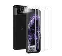 3 Pieces Transparent Tempered Glass Screen Protector + 3 Pieces Lens Protector for Google Pixel 8, 9H Hardness, HD Clear, Anti-Fingerprint, Anti-Scratch, Perfect Fitting
