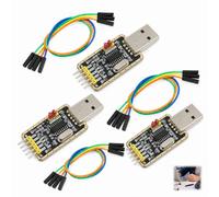 3 Pieces UART TTL USB Adapter 3.3V/5V, CH340G USB TTL Module, USB Serial Converter with Selectable Logic Level, Programmer Module with Pins TX RX GND for Arduino Pro Mini Nano ESP8266 ESP32