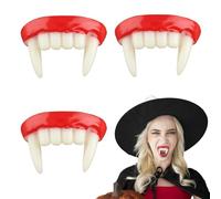 3 Pieces Vampire Teeth, Halloween Vampire Teeth for Halloween Party, Fake Teeth of the Vampire, Realistic Decoration for Halloween Party, Suitable for Makeup Party Lovers