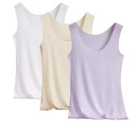 3 Pieces Vest Top Women UK Silk Satin Camisole Summer Base Shirt Stretch Casual Supersoft Tank Tops Undershirt for Ladies and Girls Plus Size Solid Color sleeveless tunic tops