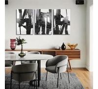 3 Pieces Wall Pictures,Abstract Black and White Wall Art Canvas Painting Modern Minimalist Textured Poster and Print Wall Picture for Living Room Bedroom Decoration-50 * 60cm/(20 * 24inch) No Frame