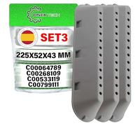 3 Pieces Washing Machine Drum Paddle 225x52x43 mm with Original Code C00064789 C00268109 C00533119 C00799111 482000023096 for Indesit for Whirlpool - MADE IN SPAIN - Warranty 5 Years - ONIX TECH