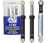 3 Pieces Washing Machine Shock Absorbers 75N and 120N Ø8 mm with Original Code 7381923 7381924 07381923 0738192 10076244 for Miele - Warranty 10 Years - MONTERAL