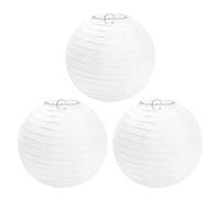 3 Pieces White Round Lantern Lampshade, Hanging Lamp, Paper Watch, Wedding Decorations, Party Props Supplies