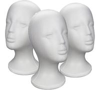 3 Pièces Wig Stand | Mannequin Foam Head Model | Female Mannequin Wig Holder | For Display Wigs Hats Hairpieces Headphone Sunglasses Jewelry, Salon Display, And Travel Use