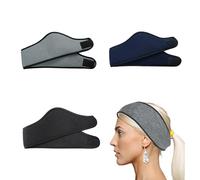 3 Pieces Winter Sports Headbands, Thermal Stretchy Ear Warmers, Cycling Ear Warmers Headband, for Yoga, Outdoor Sports, Running, Cycling, Jogging - Black, Navy Blue, Dark Gray