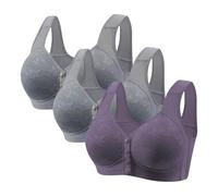 3 Pieces Women Lace Everyday Bra UK Sale Clearance, Front Fastening Bras Ladies Front Closure Sports Bra, Sleeping Bras High Support Large Bust Bralette Leisure Underwear Workout Yoga Crop Top